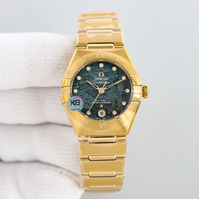 Omega 5th Constellation 29MM 8700 Movement 316L Steel Gold Bezel Watch